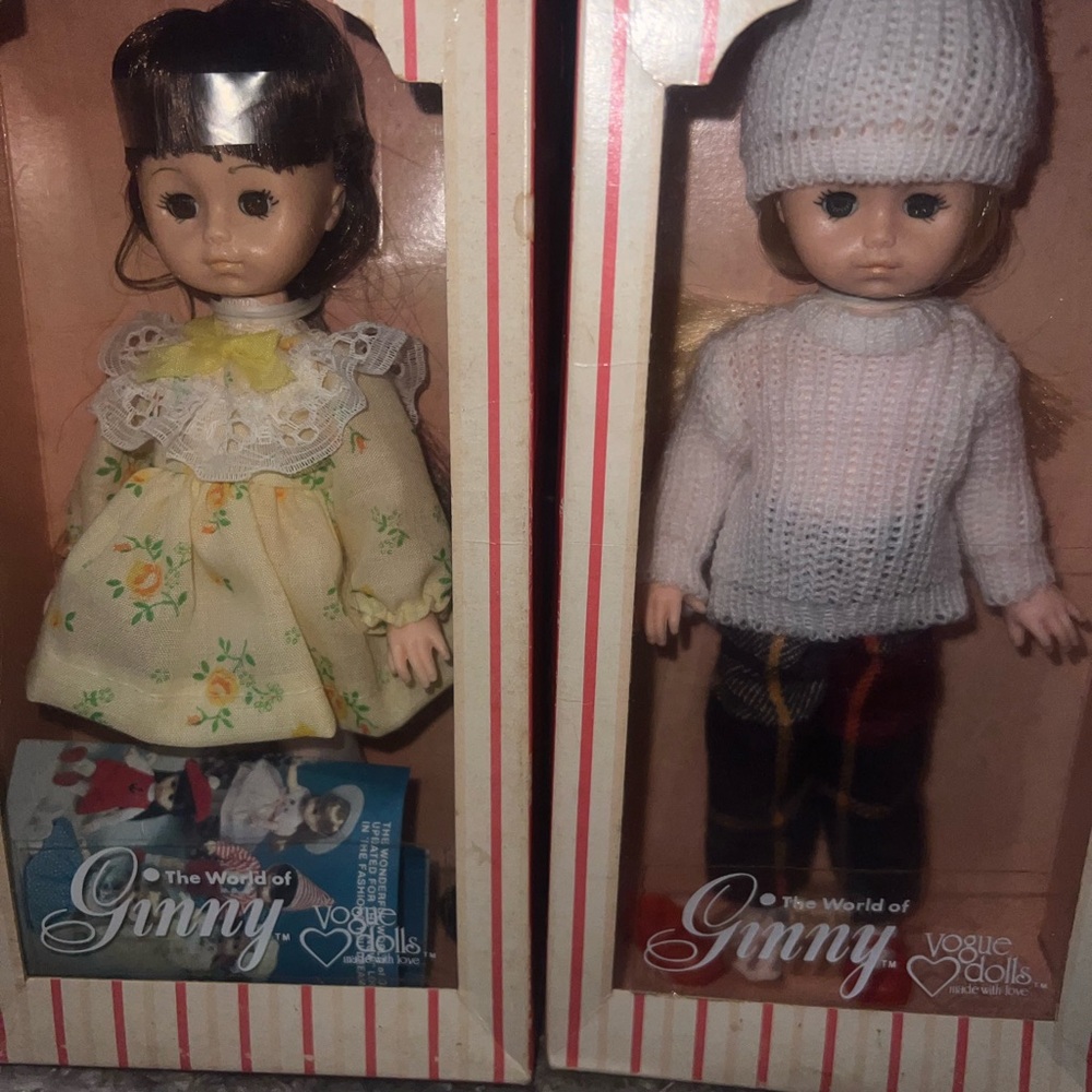 Vogue Dolls Ginny Pair with Floral Dress and Knit Sweater